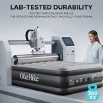 OlarHike Inflatable Mattress, Air Bed Double with Built-in Electric Pump, King Size Blow Up Self Inflating Guest Airbed with Flocked Surface for Camping or Home Use, 190cm L x 140cm W x 46cm H(Black)  Amazon.co.uk: Home & Kitchen - Image 4