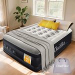 OlarHike Inflatable Mattress, Air Bed Double with Built-in Electric Pump, King Size Blow Up Self Inflating Guest Airbed with Flocked Surface for Camping or Home Use, 190cm L x 140cm W x 46cm H(Black)  Amazon.co.uk: Home & Kitchen
