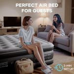 OlarHike Inflatable Mattress, Air Bed Double with Built-in Electric Pump, King Size Blow Up Self Inflating Guest Airbed with Flocked Surface for Camping or Home Use, 190cm L x 140cm W x 46cm H(Black)  Amazon.co.uk: Home & Kitchen - Image 8