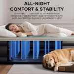 OlarHike Inflatable Mattress, Air Bed Double with Built-in Electric Pump, King Size Blow Up Self Inflating Guest Airbed with Flocked Surface for Camping or Home Use, 190cm L x 140cm W x 46cm H(Black)  Amazon.co.uk: Home & Kitchen - Image 2