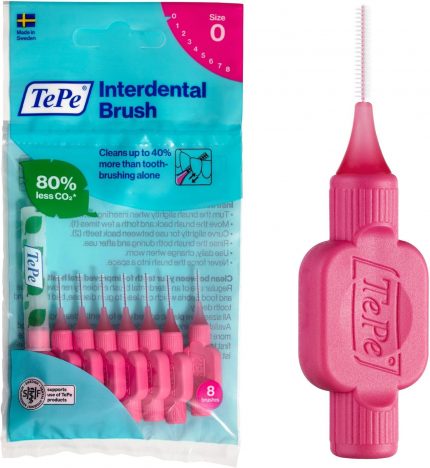 TePe Interdental Brushes | Type Original | Pink | Size 0 (0.4mm) | 1 Pack of 8 Brushes : Amazon.co.uk: Health & Personal Care