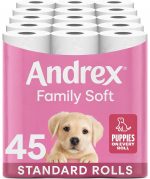 Andrex Family Soft Toilet Tissue 45 Rolls (Previously Andrex Gentle Clean) Gentle on your Family’s skin– Bulk Pack of 45 Toilet Rolls, FSC Certified  Amazon.co.uk: Grocery