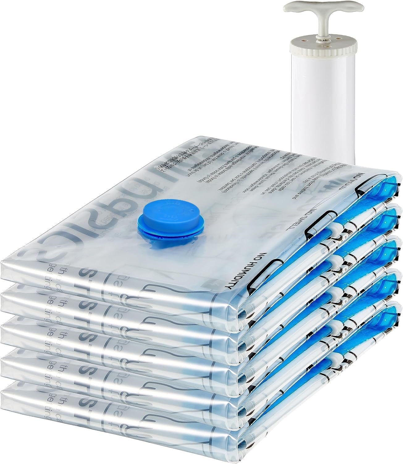 71C3whVlKCL._AC_SL1500_.jpg Amazon Basics Vacuum Compression Zipper Storage Bags with Airtight Valve and Hand Pump, Large, 5-Pack, Clear Amazon.co.uk: Home & Kitchen - Image 1