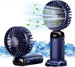 Jsdoin Hand Held Fan,Portable Handheld USB Rechargeable Fans with 5 Speeds,Battery Operated Mini Fan Foldable Desk Desktop Fans with LED Display for Home Office Bedroom Outdoor Travel (DarkBlue)  Amazon.co.uk: Home & Kitchen