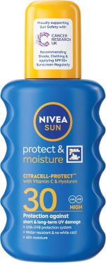 NIVEA SUN Protect & Moisture Sun Spray SPF 30 (200 ml), Moisturising Suncream Spray with SPF 30, Advanced Sunscreen Providing Immediate UVA + UVB Protection, Fast-Absorbing No White Cast Formula  Amazon.co.uk: Beauty - Image 2